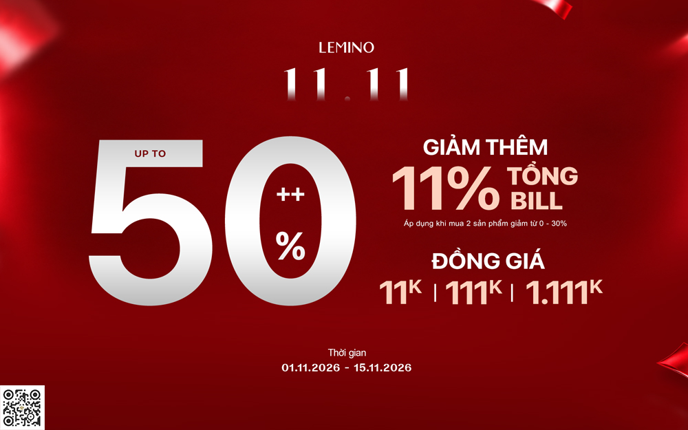 LEMINO 11.11 – Đại Tiệc Săn Sale Giảm Đến 50%++, Đồng Giá Từ 11K